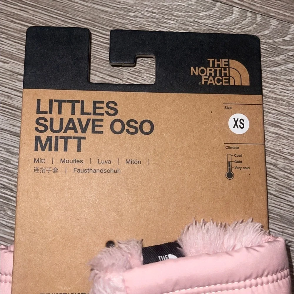 New baby girl The North Face Pink Suave Oso Mittens